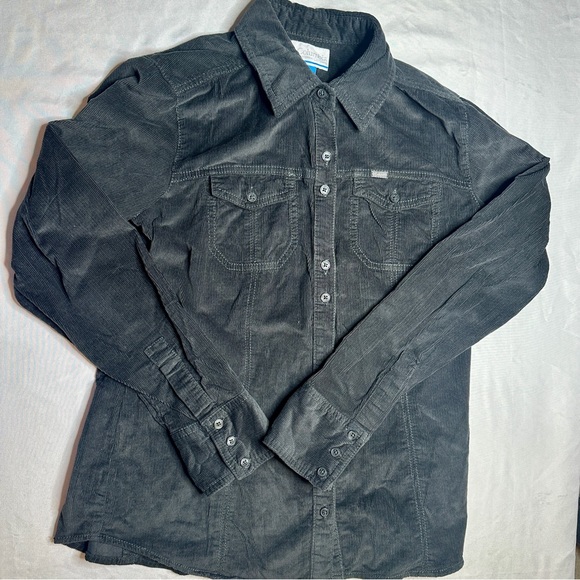 Columbia Gray Corduroy Button Up Shirt Jacket Women’s M - Picture 5 of 9